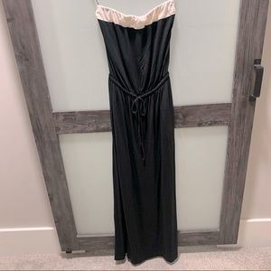 J. Crew strapless maxi dress, black & cream, XXS